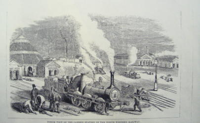 North view of Camden Goods yard, with the Roundhouse behind, 1847